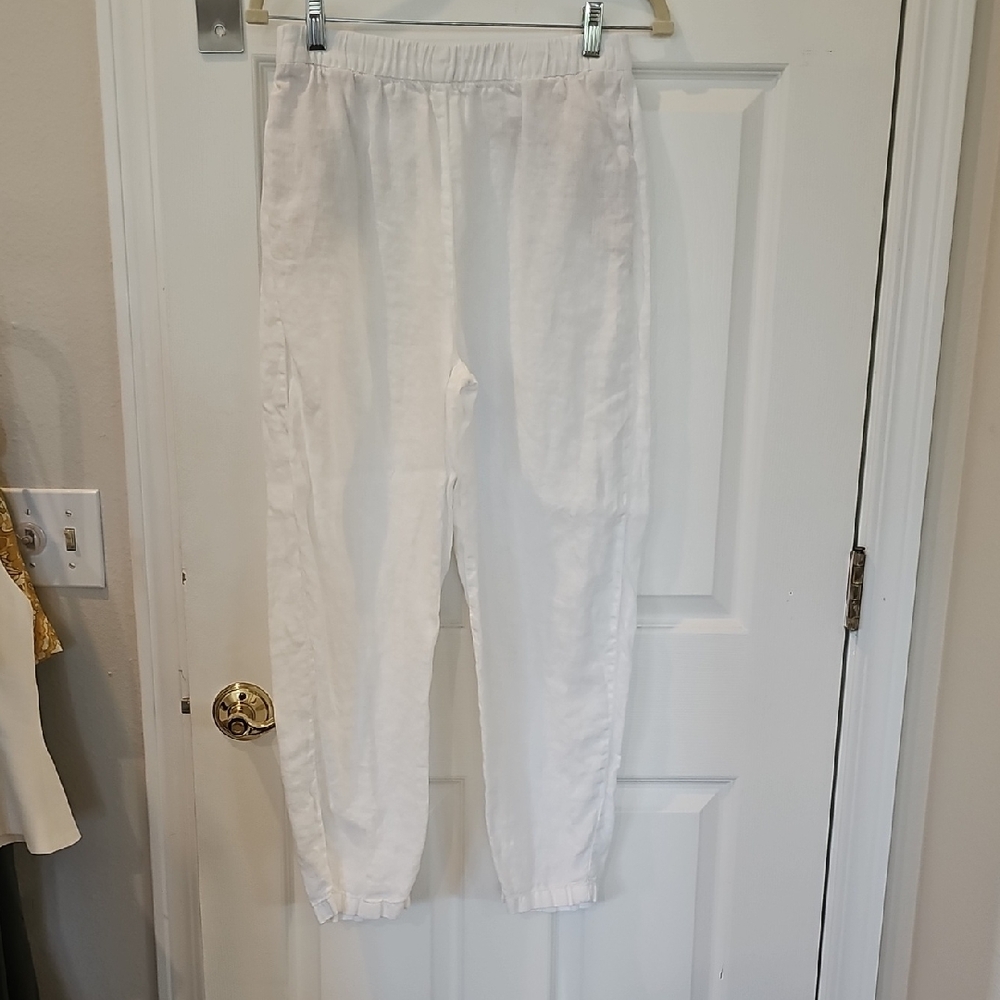 Zara Cream Elastic Waist Pants